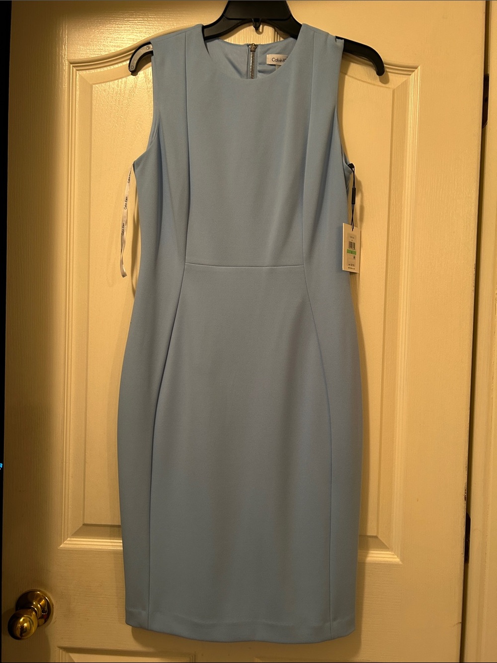 Calvin Klein Powder Blue Sleeveless Sheath Dress